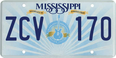 MS license plate ZCV170