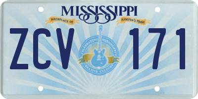 MS license plate ZCV171