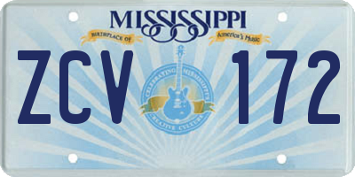 MS license plate ZCV172