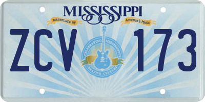 MS license plate ZCV173
