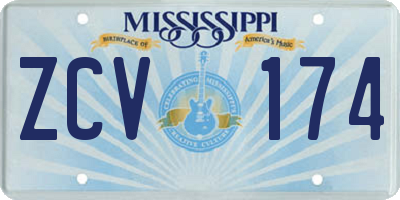 MS license plate ZCV174