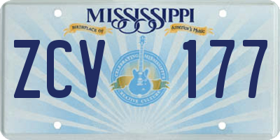 MS license plate ZCV177