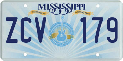 MS license plate ZCV179