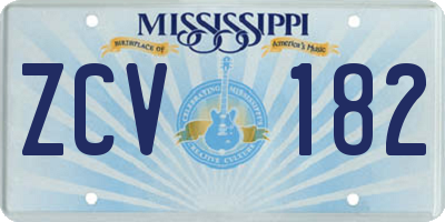 MS license plate ZCV182