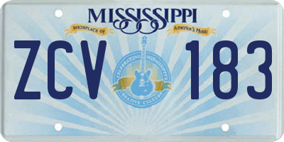 MS license plate ZCV183