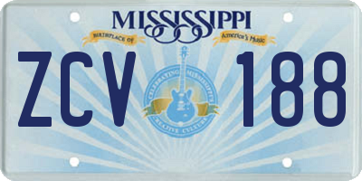 MS license plate ZCV188