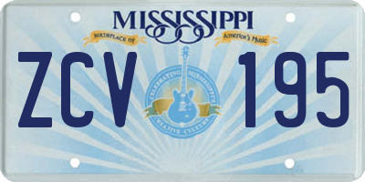 MS license plate ZCV195