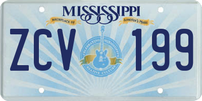 MS license plate ZCV199