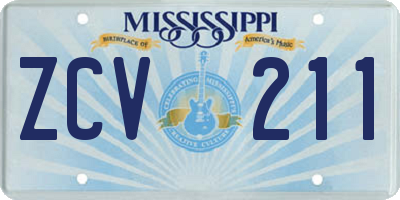 MS license plate ZCV211