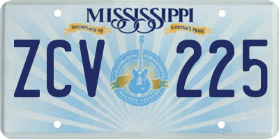 MS license plate ZCV225