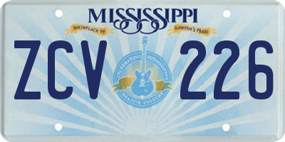 MS license plate ZCV226