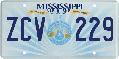 MS license plate ZCV229