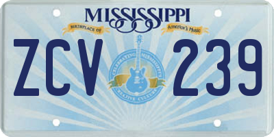 MS license plate ZCV239