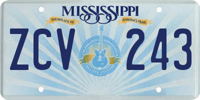 MS license plate ZCV243