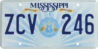 MS license plate ZCV246