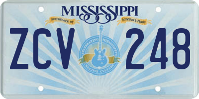 MS license plate ZCV248