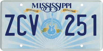 MS license plate ZCV251