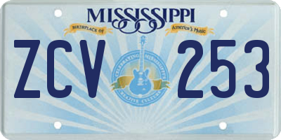MS license plate ZCV253