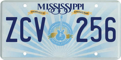 MS license plate ZCV256