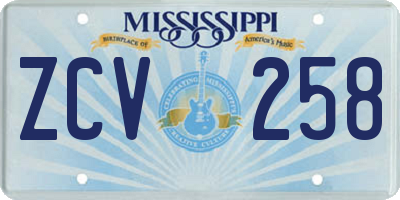 MS license plate ZCV258