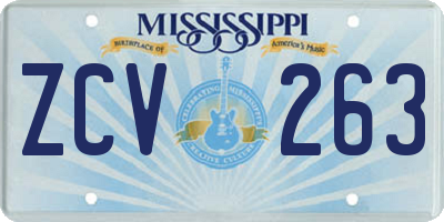 MS license plate ZCV263