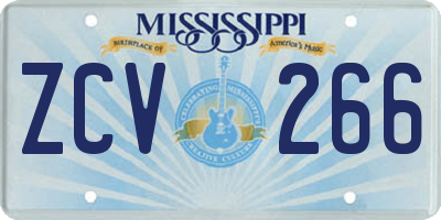 MS license plate ZCV266