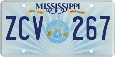 MS license plate ZCV267