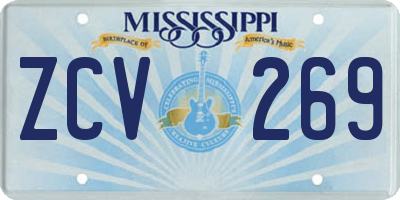 MS license plate ZCV269