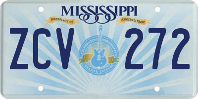 MS license plate ZCV272