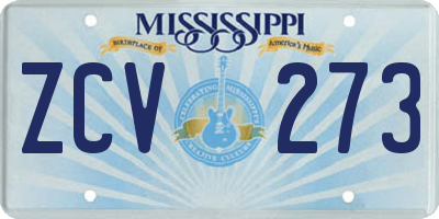 MS license plate ZCV273