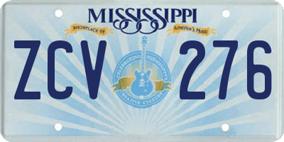 MS license plate ZCV276