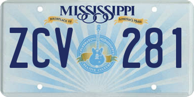 MS license plate ZCV281
