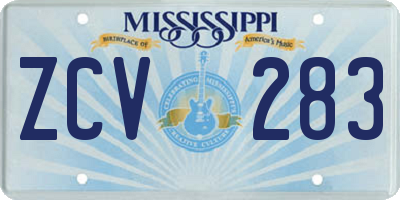 MS license plate ZCV283