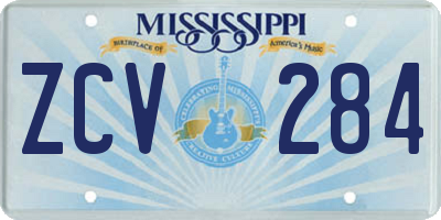 MS license plate ZCV284