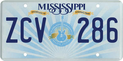 MS license plate ZCV286
