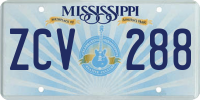MS license plate ZCV288