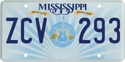 MS license plate ZCV293