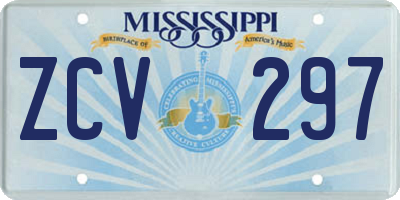 MS license plate ZCV297