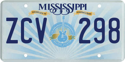MS license plate ZCV298