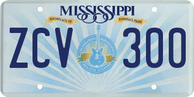 MS license plate ZCV300