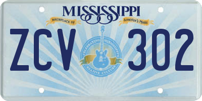 MS license plate ZCV302