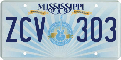MS license plate ZCV303
