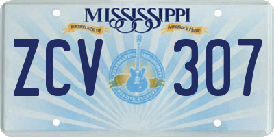 MS license plate ZCV307