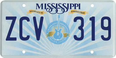 MS license plate ZCV319