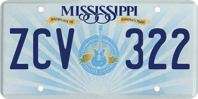 MS license plate ZCV322