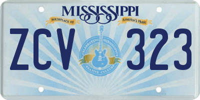 MS license plate ZCV323