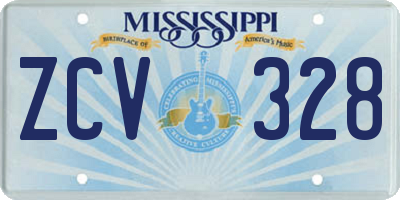 MS license plate ZCV328