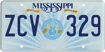 MS license plate ZCV329
