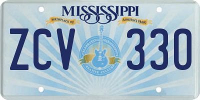 MS license plate ZCV330