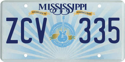 MS license plate ZCV335